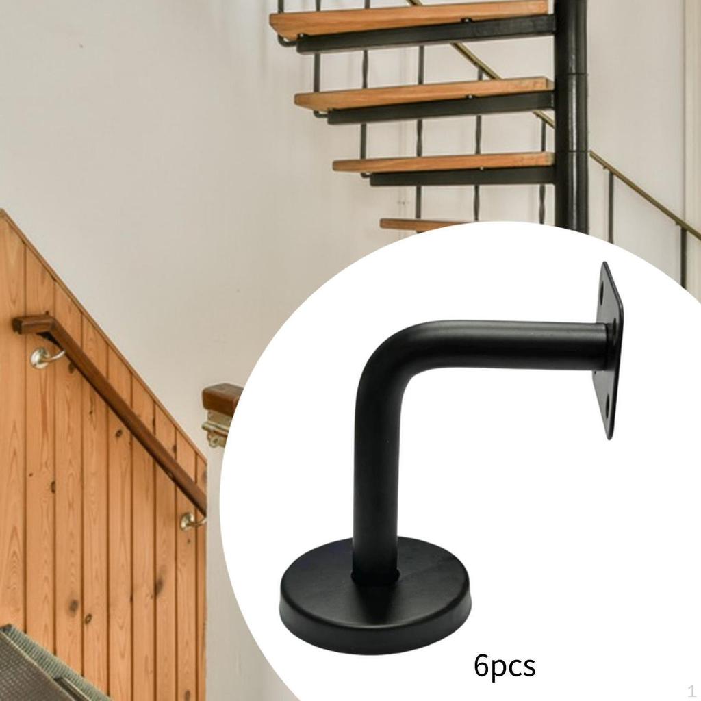 6 Pieces Stainless Steel Handrail Brackets Hand Rail Bracket Heavy Duty Strong Stair Support for