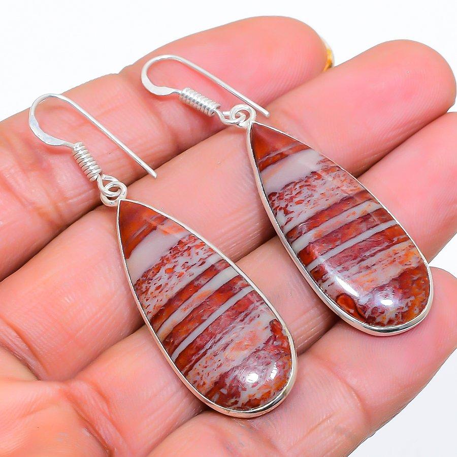 

Rainbow Jasper Gemstone Handmade 925 Sterling Silver Jewelry Earring 2.05 GK-4797