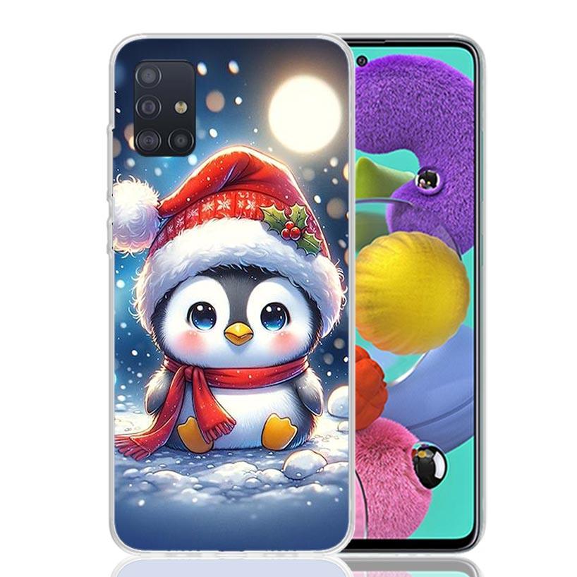 Christmas Penguin Phone Case for Samsung Galaxy A52 A51 A50S A12 A22 A32 A72 A10S A30S A31 A71 Note 20 Ultra 10 Plus S10 Galaxy