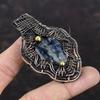 Iolite Sunstone Pendant Copper Wire Wrapped Pendant Iolite Sunstone Jewelry Handmade Gemstone Pendant Copper Wire Wrap Jewelry Gift For Him