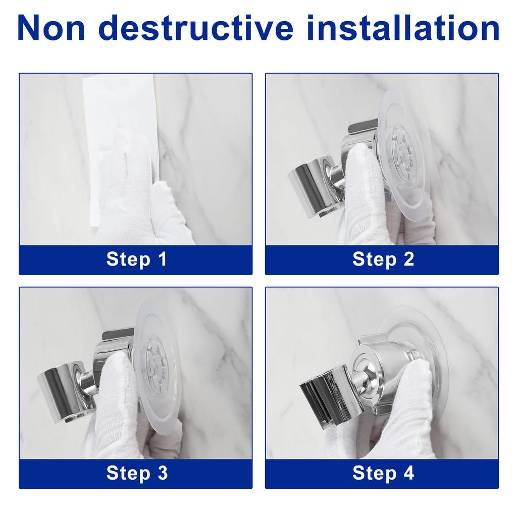 Shower Head Holder Transparent Hole Free Non Destructive Installation Adjustable Design Suspended Shower Stand Bathroon Parts