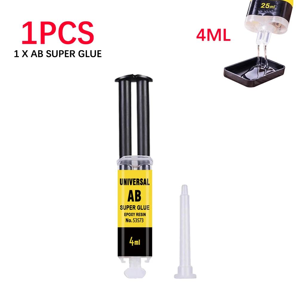 

1-3pcs 4/25ml Box Epoxy Resin AB Adhesive Waterproof & High Temperature Resistant All-Purpose Repair Push-Pipe Glue Woodworking