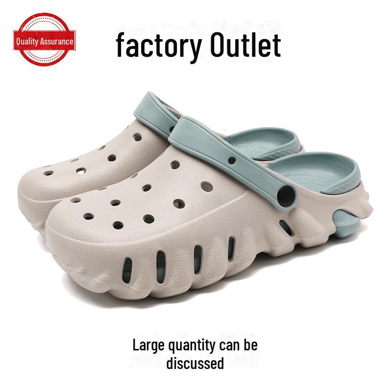 

2024 Чоловіче взуття для відпочинку на відкритому повітрі із закритим носком, що не ковзає, з дихаючими дірками для літнього відпочинку. 38 сірий колір/синій