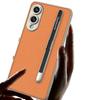 For Samsung Galaxy S25 Edge Case with Stylus Skin Touch PU+TPU+PC Phone Back Cover