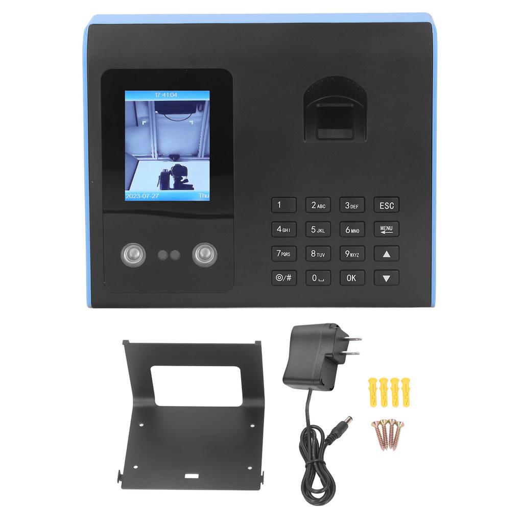 Attendance Machine Biometric Face Fingerprint Password Check In Machine Time Clock 100‑240V for Office US Plug