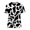 Camiseta Estampada de Vaca 3D Para Hombre Moda Unisex Estilo Harajuku Casual Cuello Redondo Manga Corta Camisetas Tops Ropa para Niños