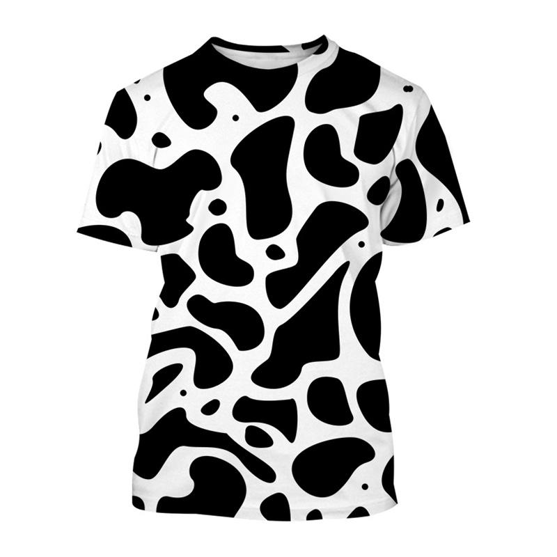 Camiseta Estampada de Vaca 3D Para Hombre Moda Unisex Estilo Harajuku Casual Cuello Redondo Manga Corta Camisetas Tops Ropa para Niños