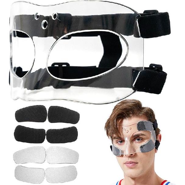 Nose Guard for Broken Nose Baseball Softball Basketball Face Mask Adjustable Face Shield Masks with Padding Nose Guard Protects Nose and Eye from