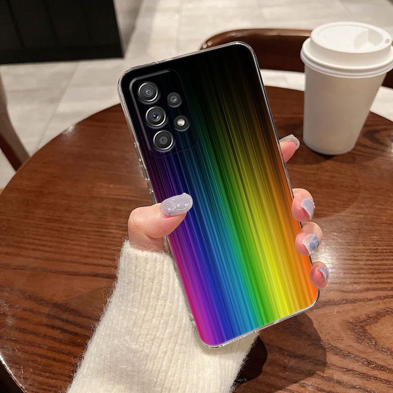LGBT Rainbow Flag Gay Lesbian For Samsung Galaxy A55 Case A54 A52 A53 5G A15 A14 A13 A23 A51 A34 A35 A33 A32 A72 A71 Clear Cover