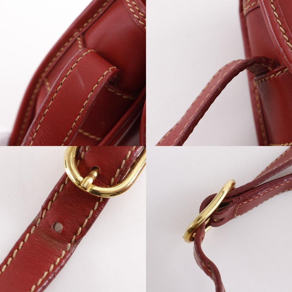 GUCCI Old Gucci Shoulder Bag 001.904.1059 Interlocking G Red Calfskin Women Used