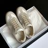 Unisex Retro Genuine Leather Training Shoes - Versatile White Outdoor Sneakers