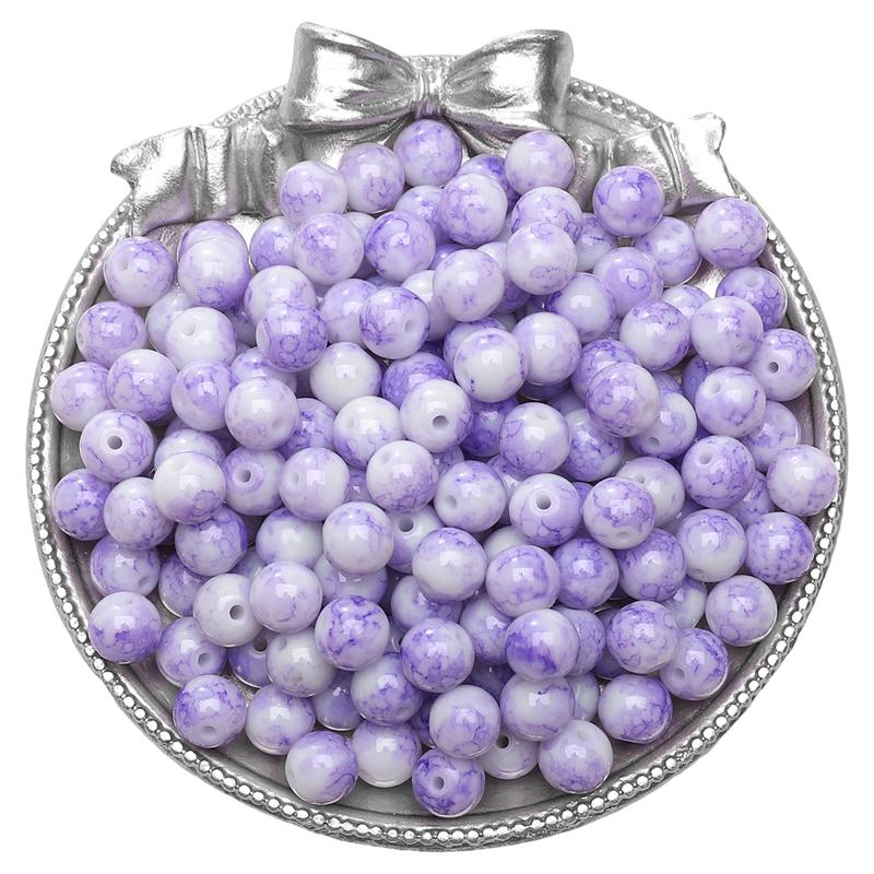 

30 шт. хрустальные стеклянные бусины для окрашивания фарфора свободные разделительные бусины для изготовления ювелирных изделий своими руками браслет ожерелье фиолетовый