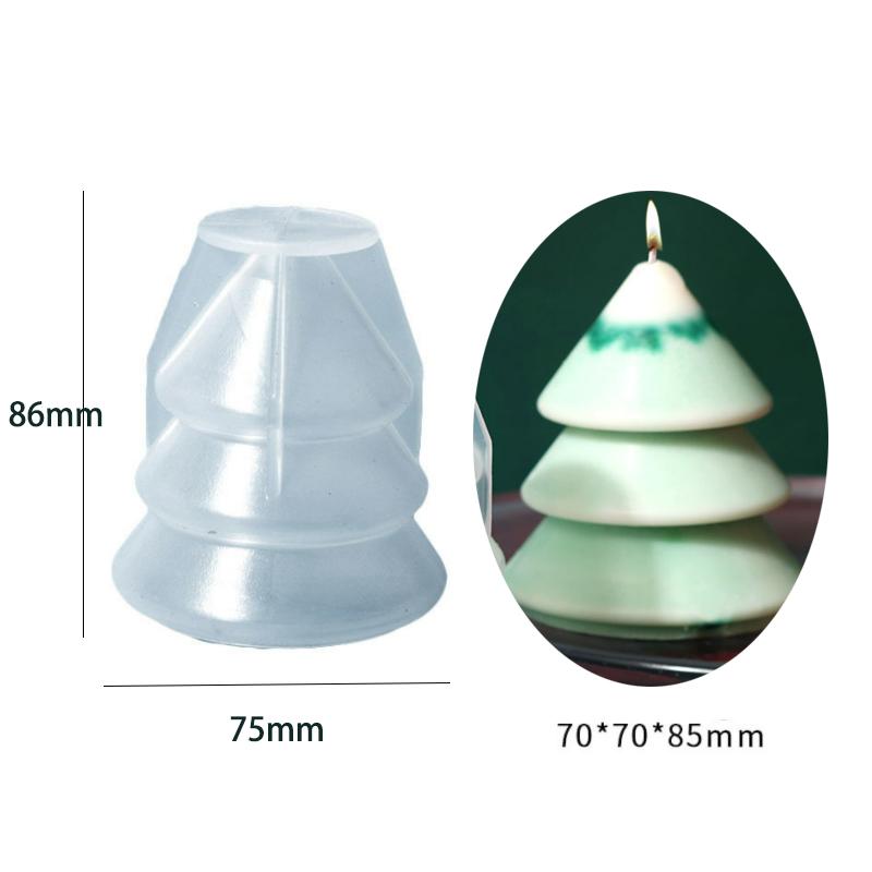 Polygonal Christmas Tree Snow Silicone Candle Mold DIY Snowman Soap Resin Crystal Making Chocolate Mould Christmas Decor Gift