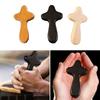 5Pcs Spiritual Decors Wood Holding Crosses Handmade Wood Crosses for Prayer Miniature Pocket Crosses Religious Decors