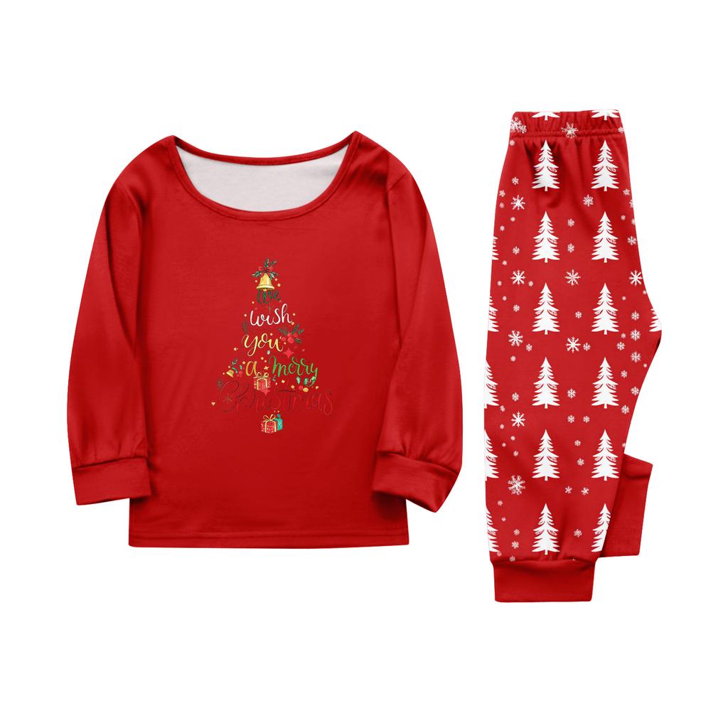 Print Cute Family Set Pajamas, Home Clothes, Family Set Long Sleeve Top Pants Set