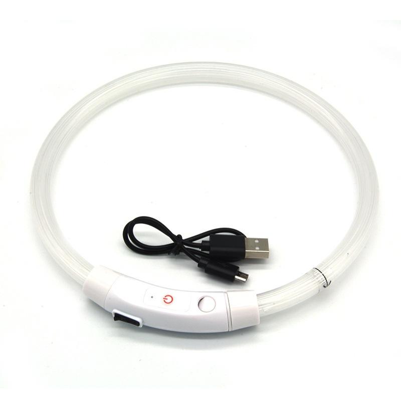 LED Dog Collar Light Up Dog Collars USB Rechargeable TPU Glow Safety Basic Dog Collars For Large Medium Small
