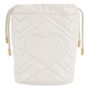 Gucci Gg Marmont Gold-Label Logo Kordelzug Öffnen und Schließen Kette Gestepptes Leder Eimer Tasche Umhängetasche Mini Damen Weiß