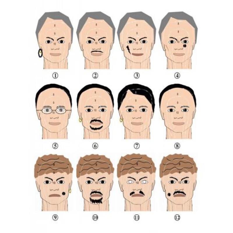 

Memory Recognition Human Figure Target Paper One Size