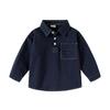 2-10 Years Kids Boys Lapel Long Sleeve Pullover Spring Autumn Coat