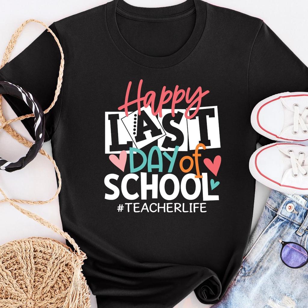 Happy Last Day of School Retro Shirt, Funny Teacher Gift