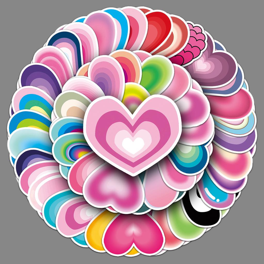 50 Gradient Love Personality Graffiti Fresh Ins Style Children's Guka DIY Skateboard Suitcase Stickers Waterproof