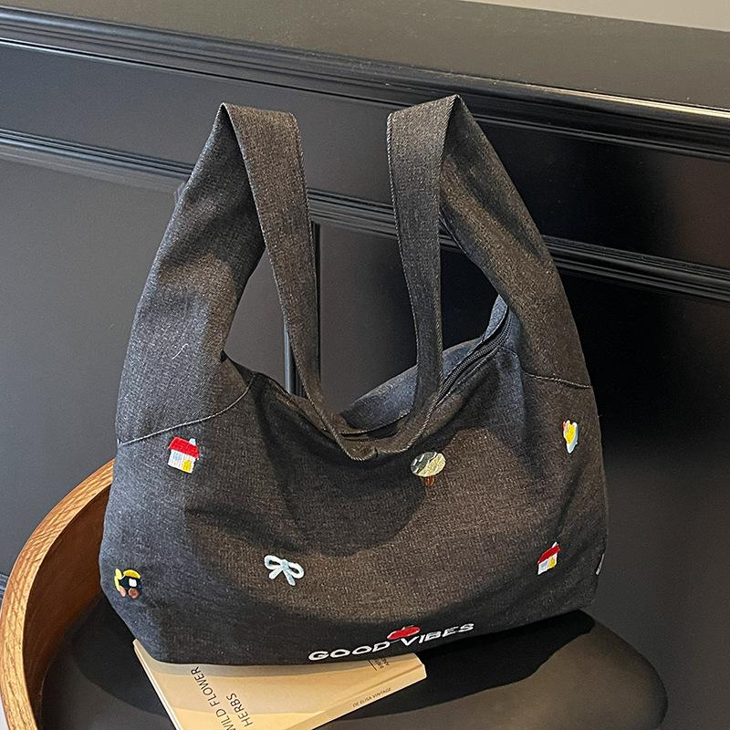 New Casual Crossbody Denim Canvas Bag Women's Large-capacity Shoulder Tote Bag Large Capacity Canvas Tote Bag