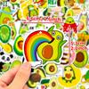 50 Avocado Series Stickers, Cute Avocado Cartoon Style Graffiti Stickers
