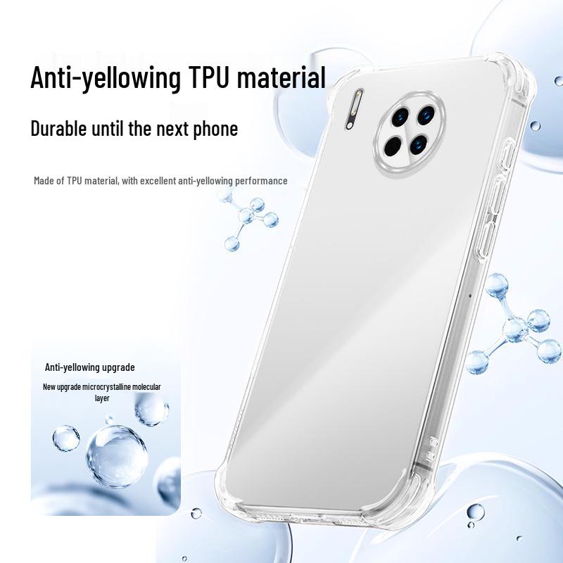 Huawei Mate30/Mate30 Pro Clear Anti-Drop TPU Phone Case with Airbag Corners - Minimalist Design