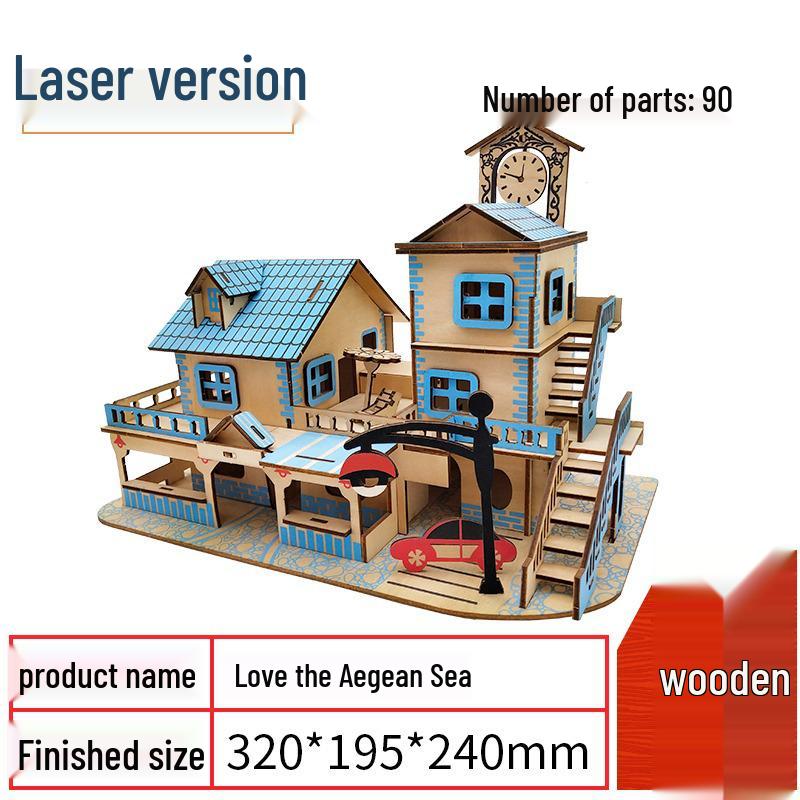 Girls' DIY 3D Wooden Ferris Wheel Puzzle - Educational Assembly Toy