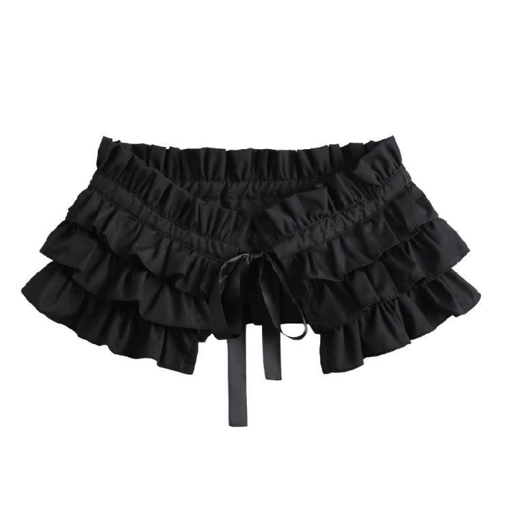 Women Classical Tiered Ruffle Choker False Collar with Ties for Gothic Outfits Victorian Detachable Collar Shawl Cape