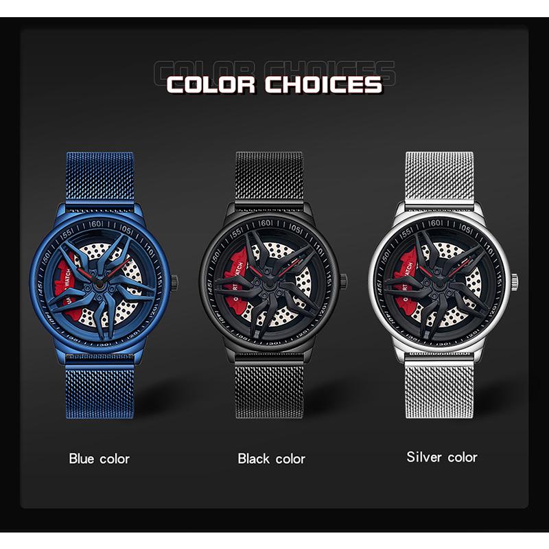 Personalitate Cool Barbat Menyuri Ceas Stereo Rotire Cadran Casual Reteaua Impermeabil Cu