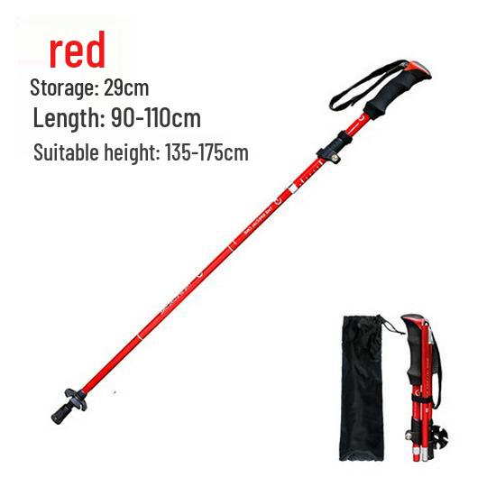 Lightweight Aluminum Folding Telescopic Trekking Pole for Hiking & Climbing