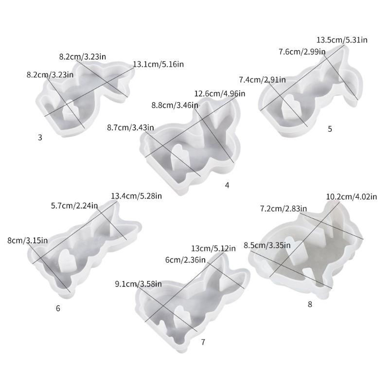 3D Heart Rabbit Silicone Mold DIY Animal Aromatherapy Candle Gypsum Soap Mold Home Decorations Exploy Resin Molud Craft