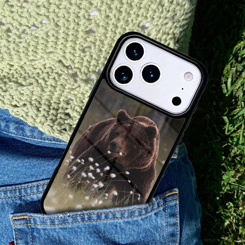 Cute Grizzly Bear Phone Case Cover for IPhone 11 12 13 14 15 16e 17 Pro Max Coque for IPhone 17 Air