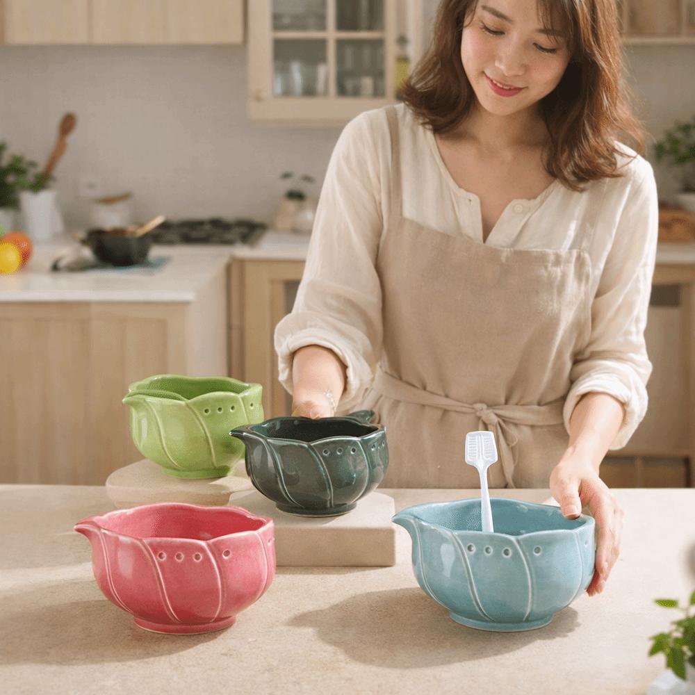 Multi-Purpose Design Food Grinder Tool Ceramic Material Garlic Grinding Bowl  Home Cooking