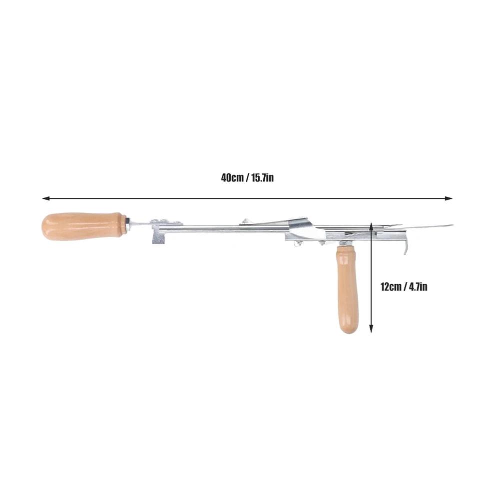 Stainless Steel Tufting Tool with Beech Wood Handle for Manual Rug Making Featuring Adjustable Speed for Detailed Craftwork