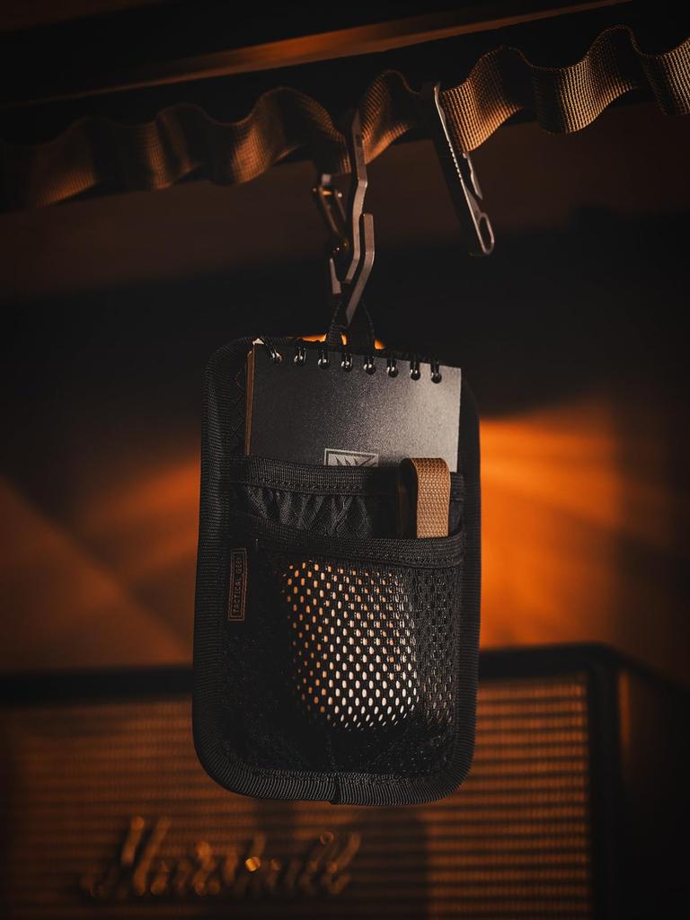 TACTICAL GEEK TCM4 Mini Organizer EDC Akcesorium do plecaka z gładkim rzepem na rzep, Otwierana z tyłu kieszeń i Panel Insertowy z siatką na akcesoria Admin Bag, Modułowy, Czarny