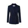 LANGZI Women's Striped Wool Double-Breasted Suit Jacket