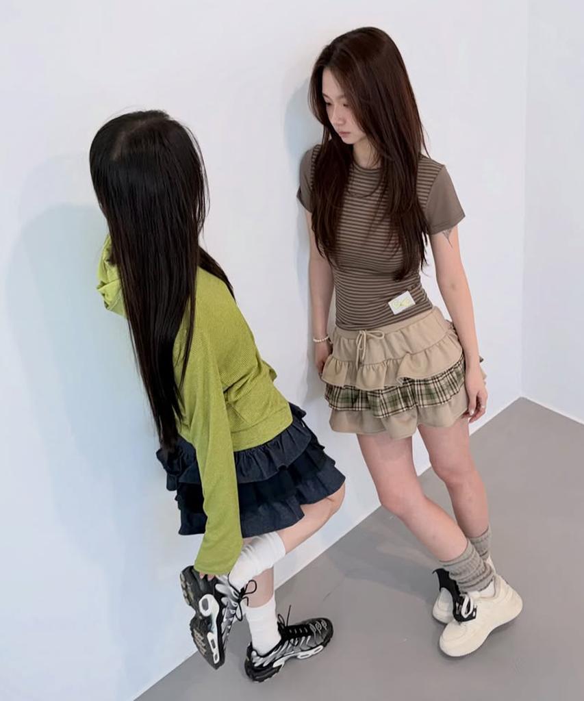 Chance Chance Layered Ruffle Skirt(Denim)
