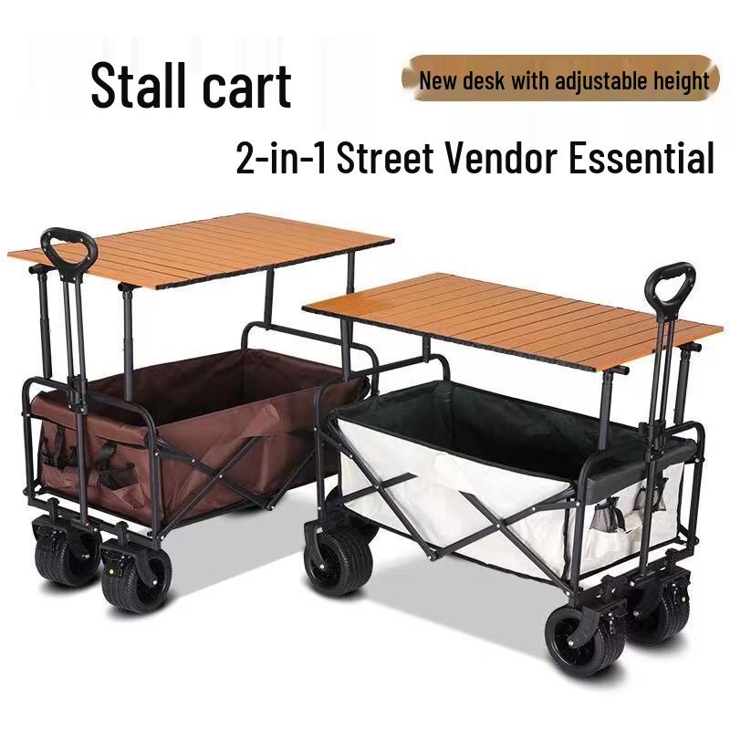 Electric Outdoor Camping Cart with 10-inch Tank Wheels