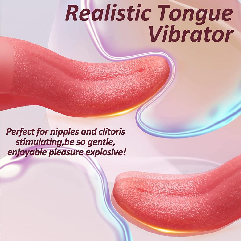 Realistisk tungeslikkende vibrator for kvinner G spot klitorisstimulering miniklit sexleketøy Oppladbar brystvorte onanerer