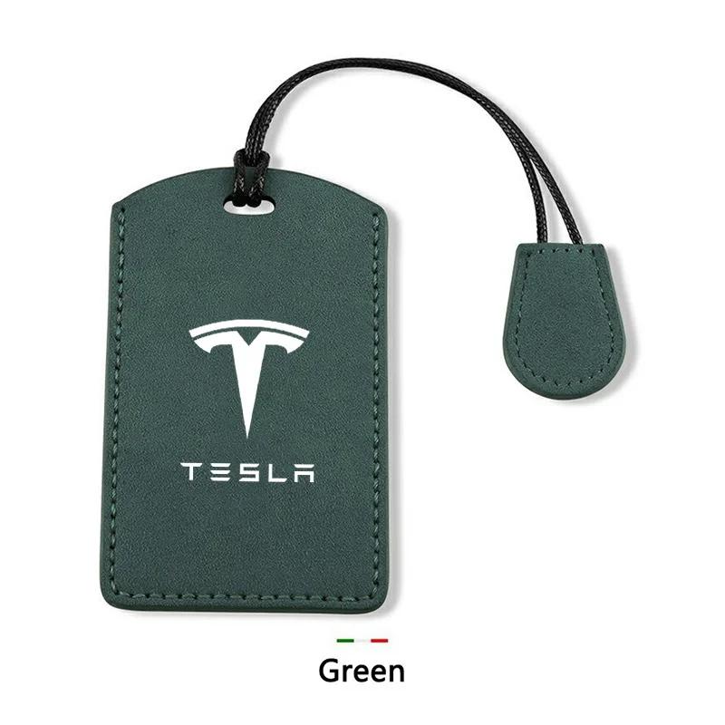 Car Sticker 2025 Hot Suede Car NFC Card Key Case Cover Key Shell Holder Protector Bag For Tesla Model 3 Model Y 2020 Keychain Ca