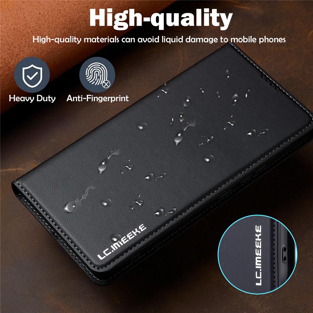 Xiaomi Redmi Note 14 Pro Plus 5G uchun magnit hamyonli flip chexol, teri kartalar uchun joyli mobil telefonni himoya qilish chexoli qopqog'i