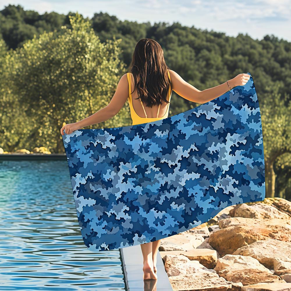 Asciugamano con motivo mimetico Yoga Palestra Yoga Palestra Leggero Portatile per Nuoto Spiaggia Viaggio Accessori Sportivi Resistente alla Sabbia