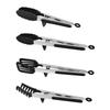 4Pcs Stainless Steel Kitchen Food Tong Set with Silicone Tips Cooking Tong Set BBQ Serving Tong Spatula Tong Kitchen Baking Tool
