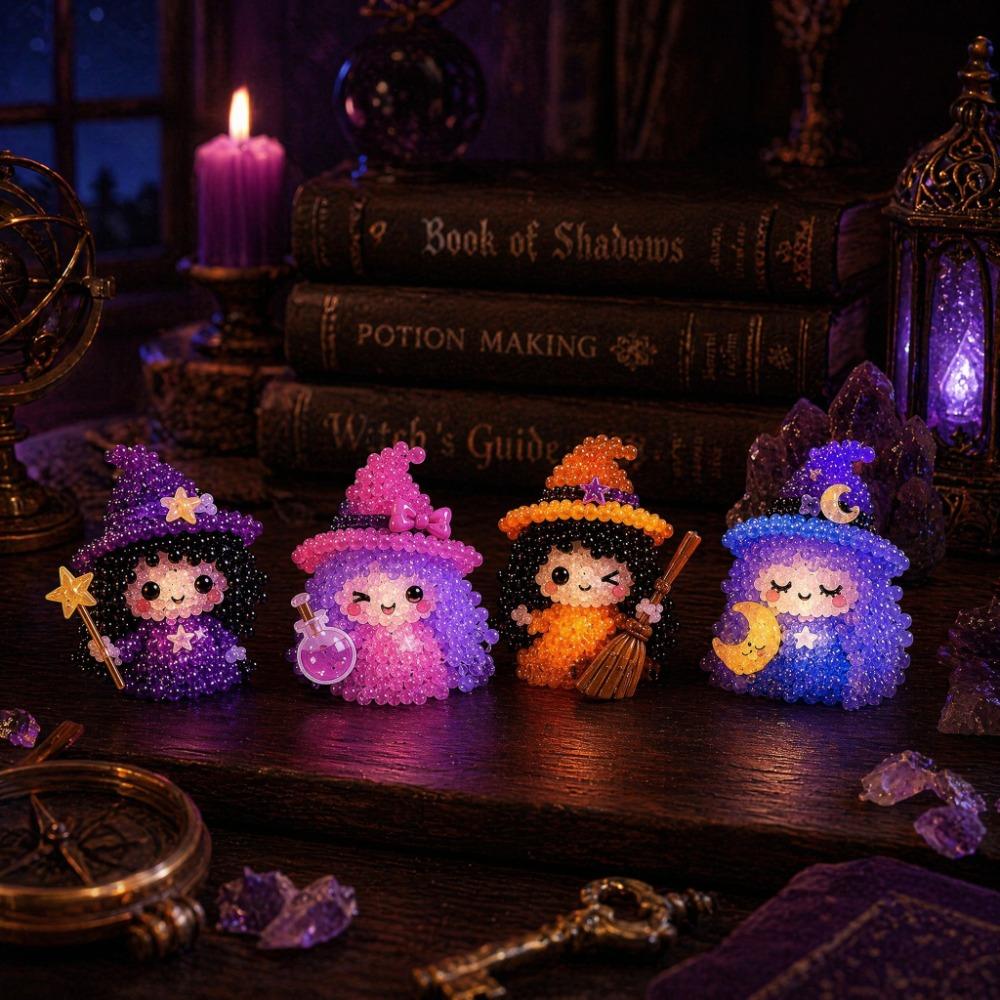 Tiny Glowing Fantasy Spirits DIY Bead Kit Handmade 3D Bead Pet Keychain Making Kit  For Beginners
