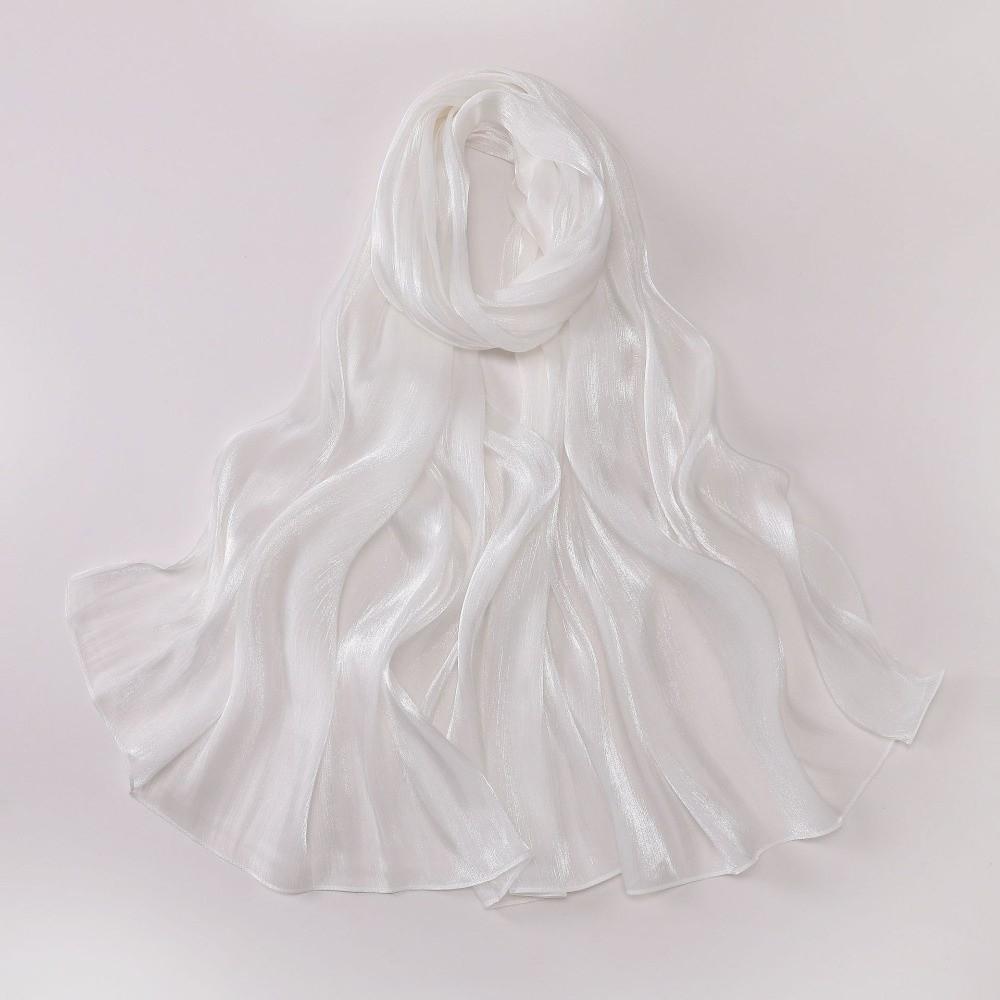 Shining Silk Scarf Chiffon Chiffon Hijab Veil High Qulaity Sunscreen Shawl Outdoor