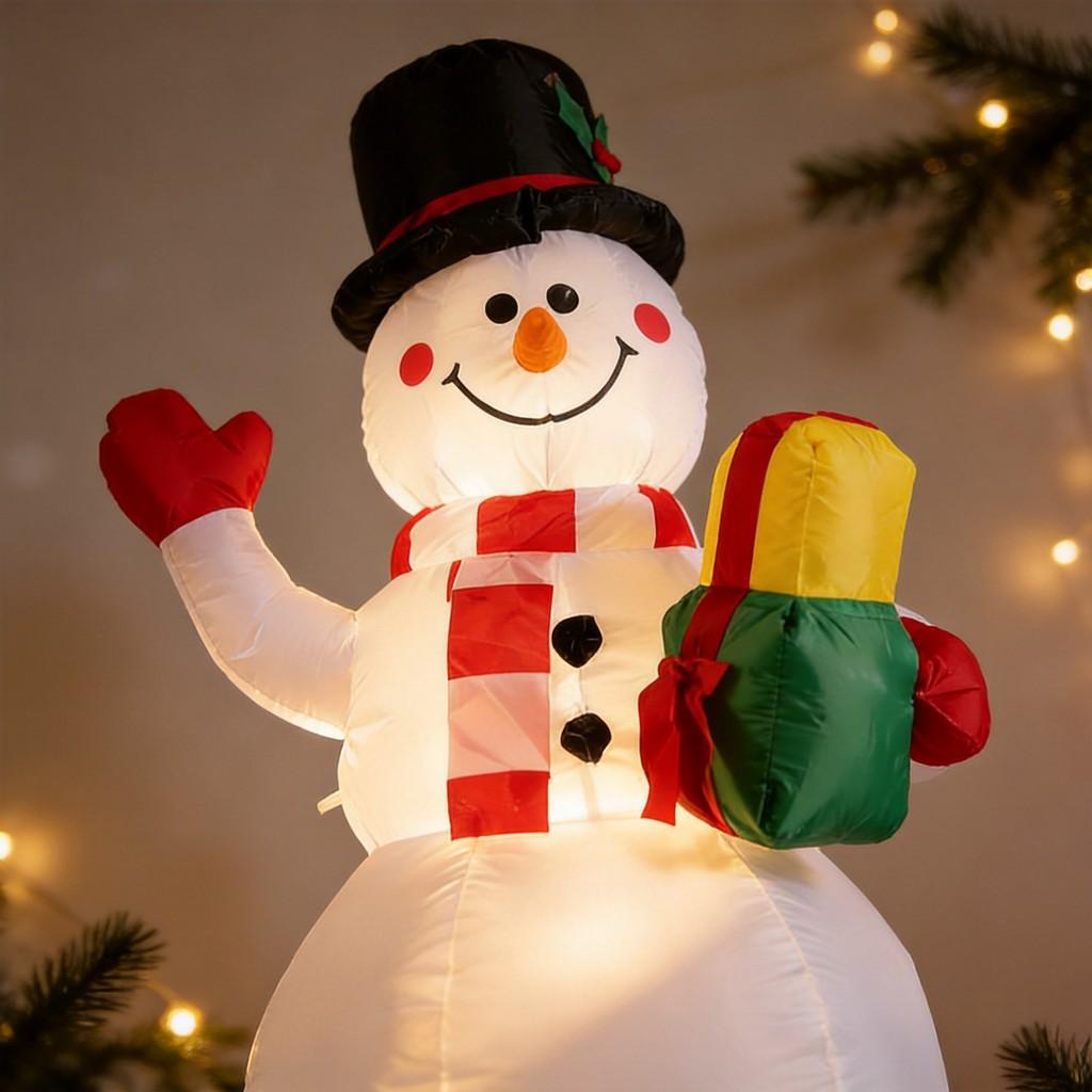 Christmas Inflatable Snowman Decor With Led Lights For Holiday Party Festivities