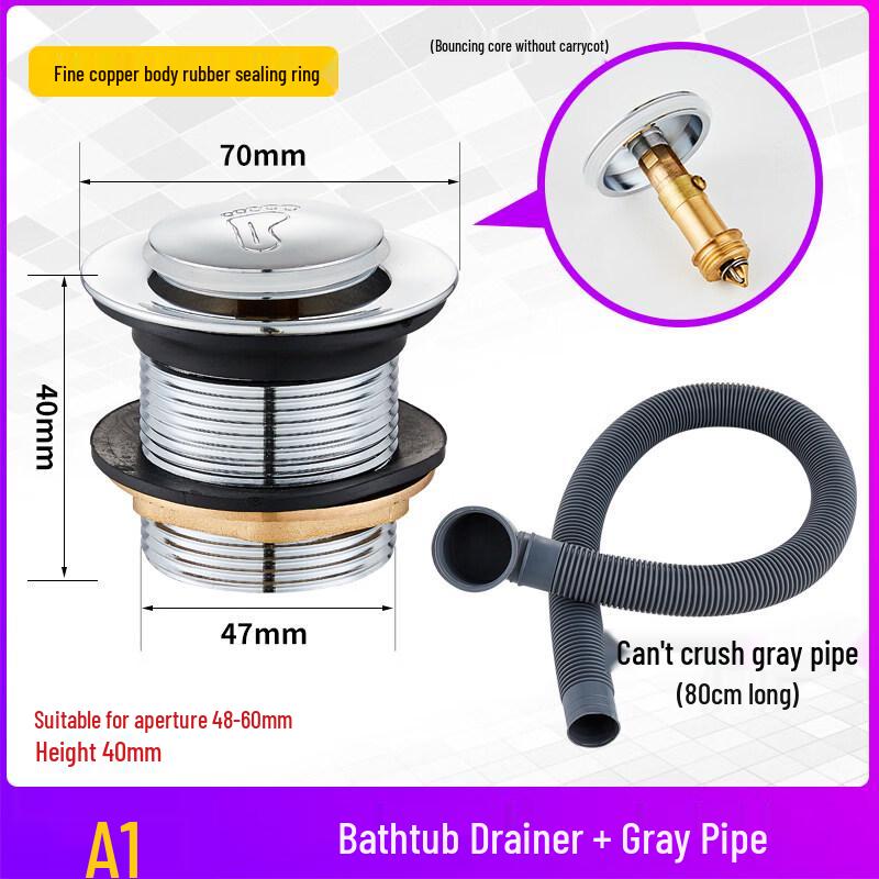 Комплект слива для ванны TLXT с серой трубой