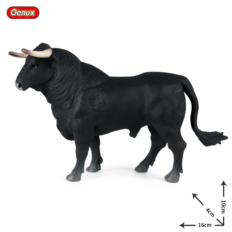 Oenux Simulation Cute Farm Animals Milk Cow Cattle Calf Angus Bull OX Buffalo Model Action Figures Educational Cute Toy Kid Gift